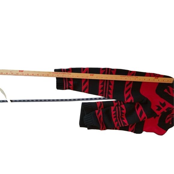 Vintage Chaps Nordic Sweater Womens Snowflake Pullover Top 1/4 Zip Black Red Si - Picture 6 of 15